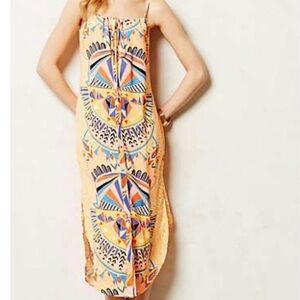 Mara Hoffman button-front sundress featuring a vibrant "Jardin" print
